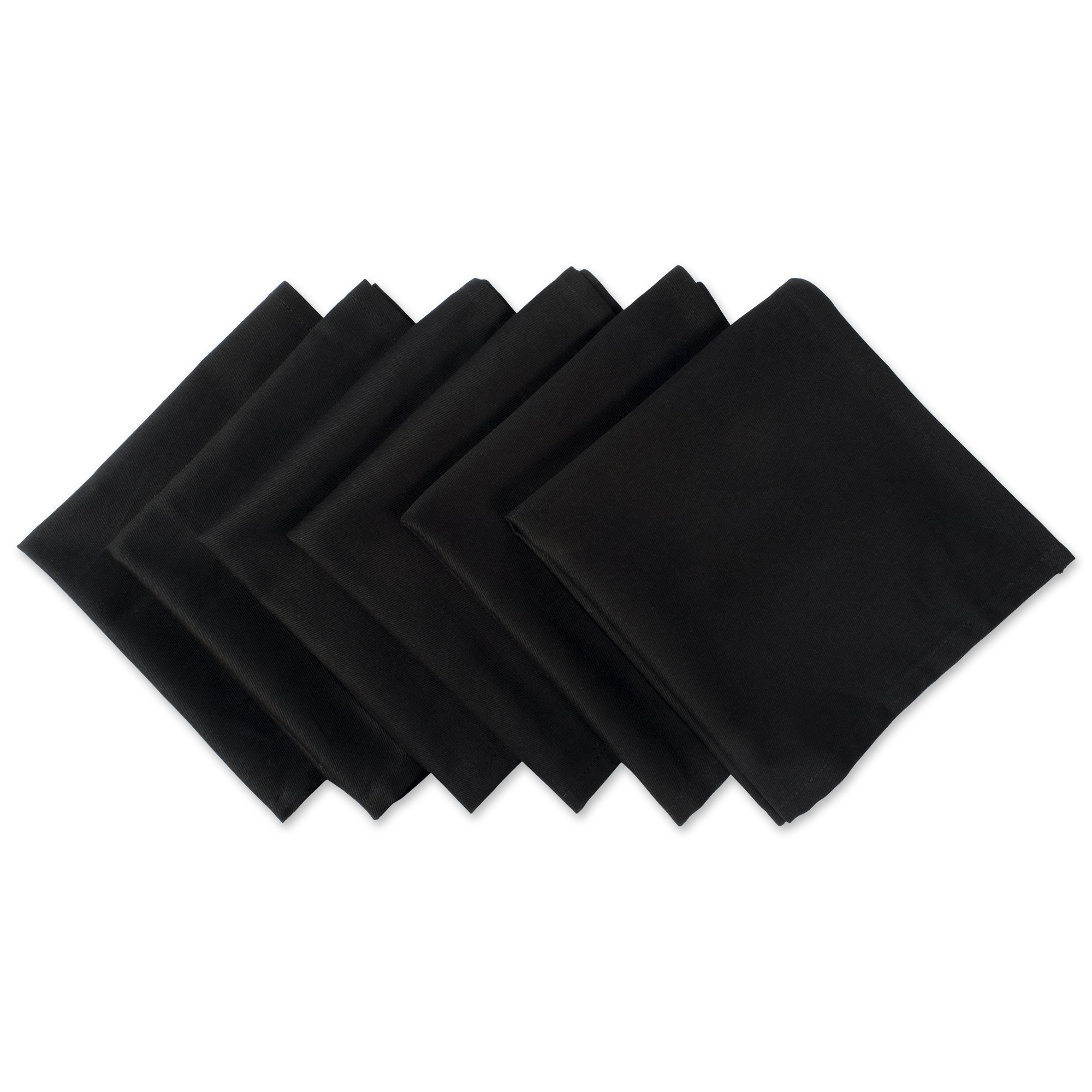 DII Solides Servietten-Set Kollektion:, Baumwolle, schwarz, 20" x 20" (Set of 6), 6