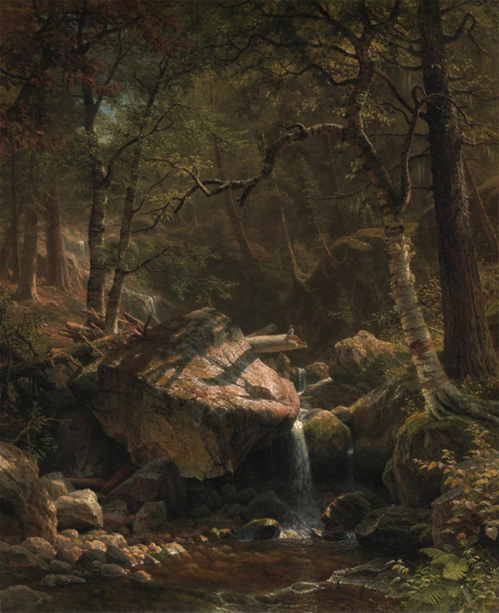 POSTERIIk Famous Modern Artwork Art Mural Mountain Brook by Albert Bierstadt Oil Paintings Pictures for Home Decor 60x90cm