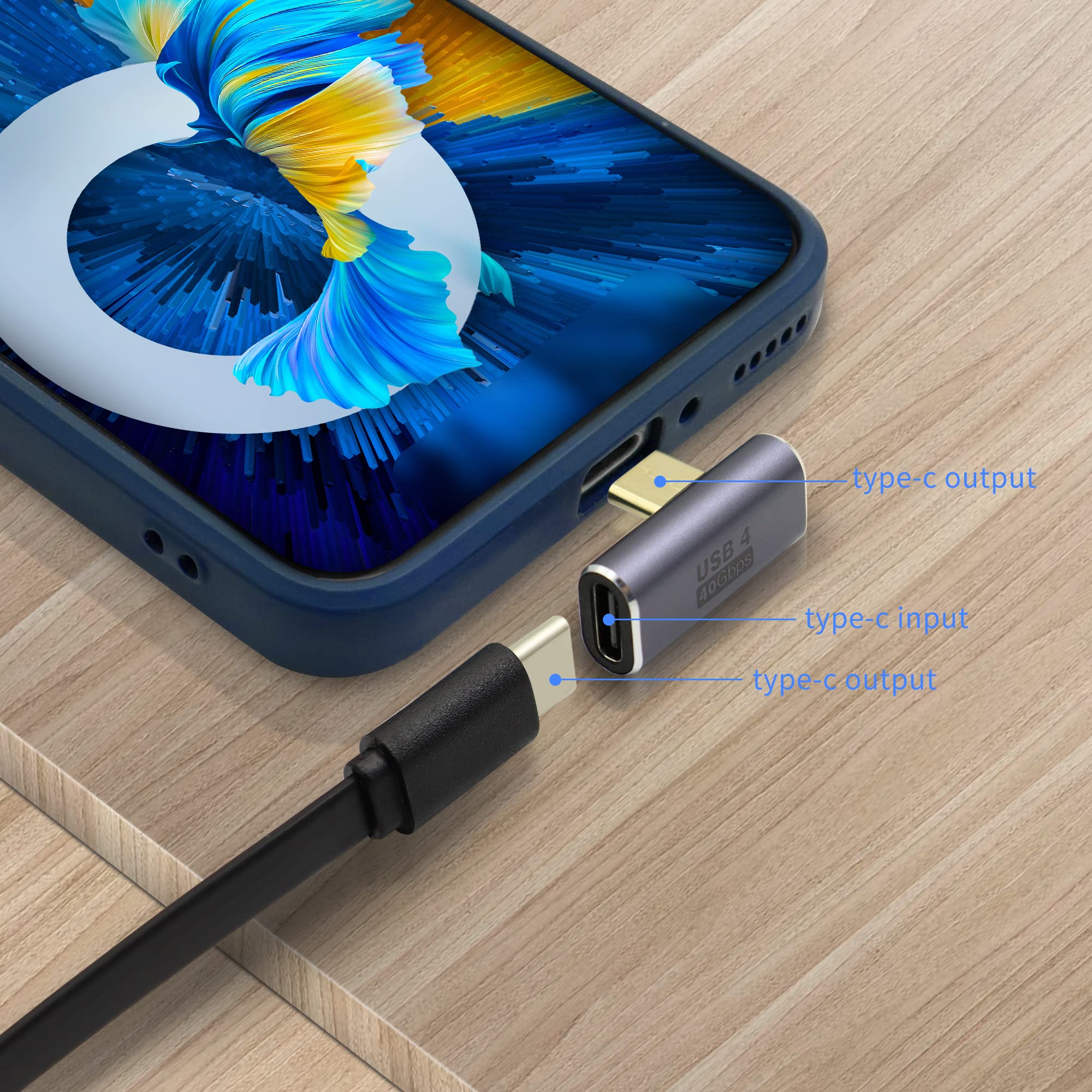 Adattatore USB-C 90° 40Gbps 240W - Convertitore Angolato In Alluminio Per 8K60Hz - Foto 6