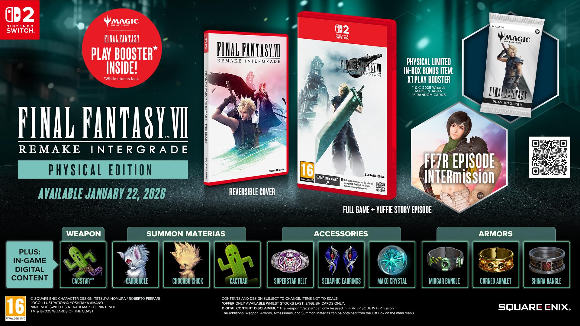 Final Fantasy VII Remake Intergrade (Incl MTG—FINAL FANTASY Play Booster) - Switch 2