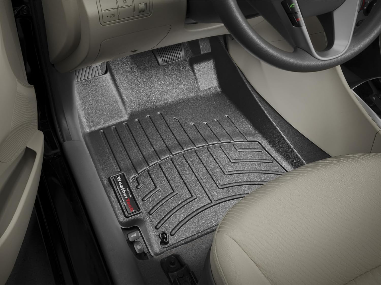 WeatherTech Custom Fit FloorLiners for Hyundai Accent - 1st Row (443401), Black