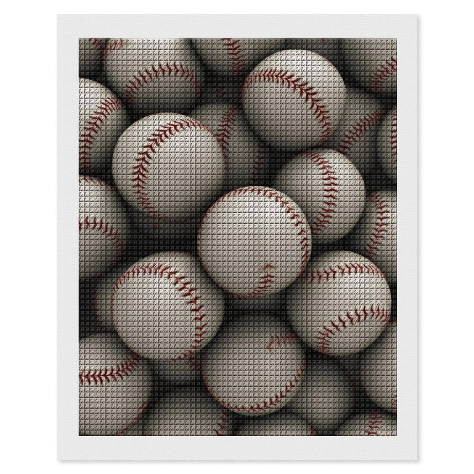Baseball Diamond Art Kits for Adults, DIY 5D Diamonds Painting Kits for Beginner, Round Full Drill Diamond Dots Painting, 16"x20" Diamonds Pictures Gem Art and Crafts Wall Decor