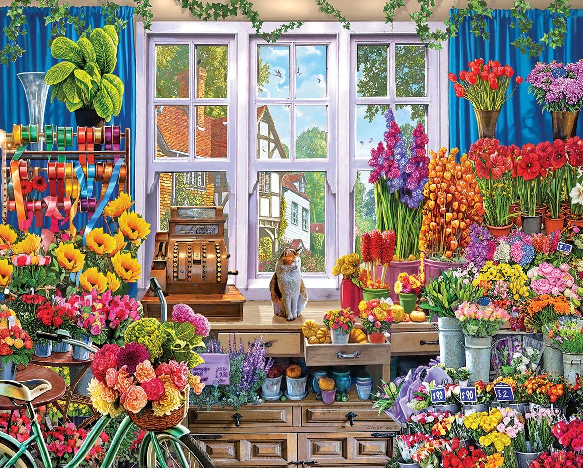 White Mountain Puzzles Flower Shop - 1000 Piece Jigsaw Puzzle