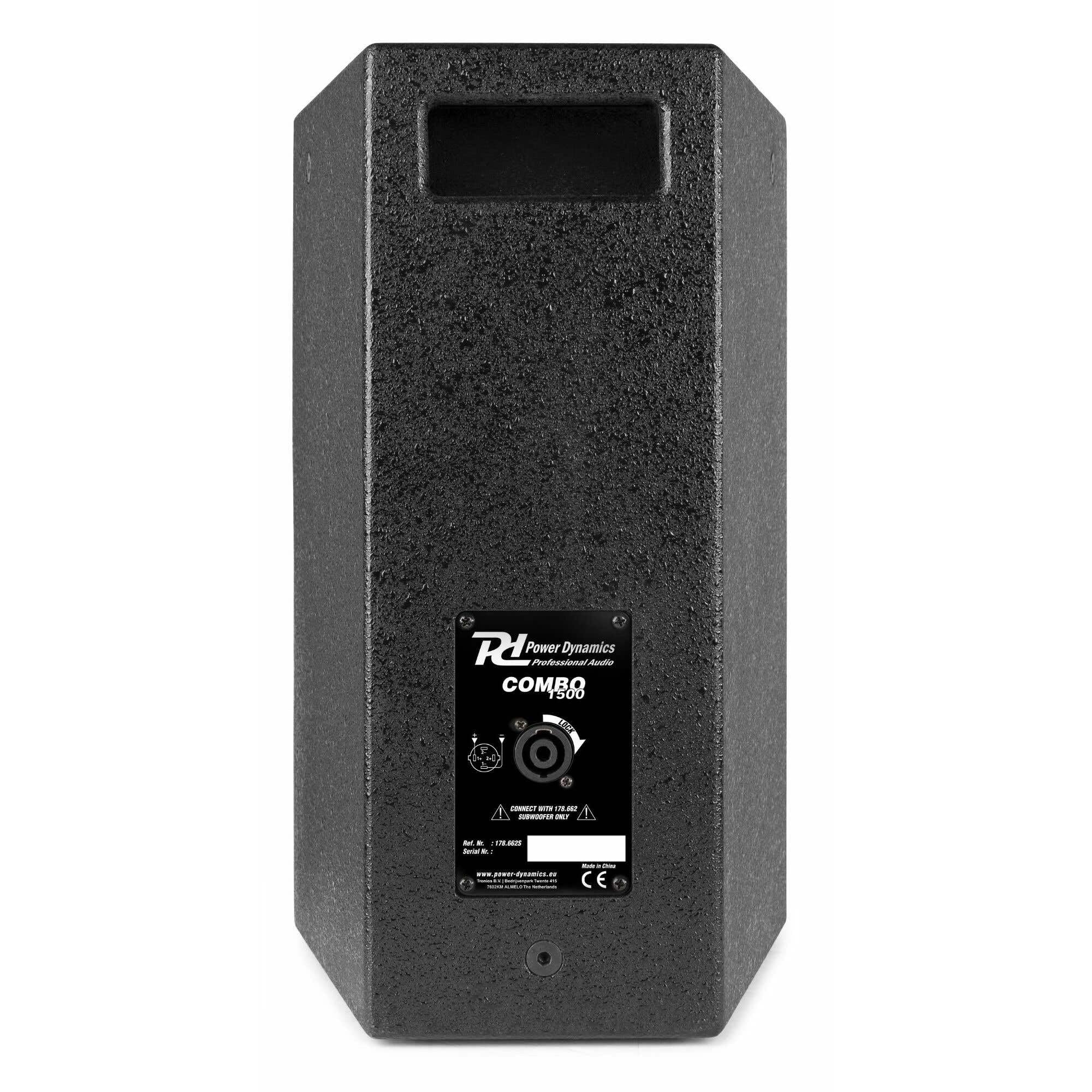 Power Dynamics Combo 1500 - PA Lautsprecher, 2.1 DJ Boxen Set, 15 Zoll, PA Set, aktiv Subwoofer, 8 Zoll Topteile, Bluetooth, Mobile PA Anlage Komplettset - 1500 Watt - DJ Anlage