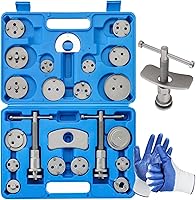 NYXOVA 24pcs Brake Caliper Tool Set - Heavy Duty Disc Brake Wind Back Kit for American, European, Japanese Vehicles, Blue Case