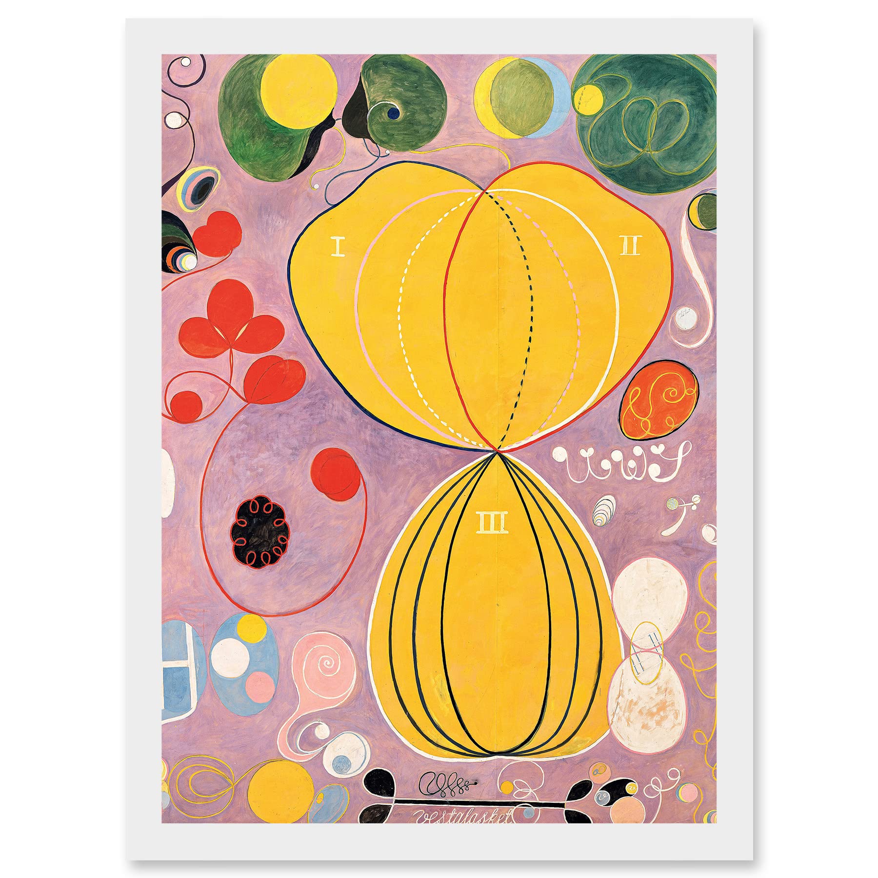 Artery8 Hilma Af Klint Group IV No 7 Ten Largest Adulthood Abstract Artwork Framed Wall Art Print A4