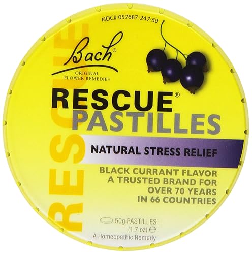 Bach Rescue Remedy Pastillas, a base de grosellero negro, 1,7 oz., paquete de de 4, 1