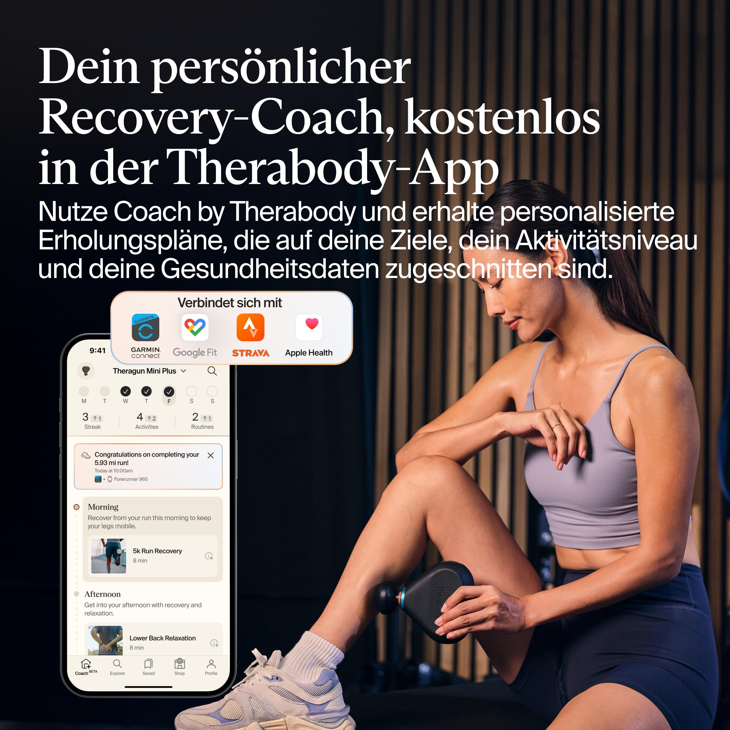 Therabody Theragun Mini Plus Tragbare Massagepistole mit Wärme (Schwarz) | Muscle Massager Gun On-the-Go - Travel Essential for Deep Tissue Back , Neck Arm & Leg Muscle Tension Relief & Revocery