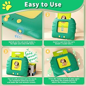 Aullsaty Toddler Toys Talking Flash Cards for 1 2 3 4 5 6 Year Old Boys and Girls, Autism Sensory Toys for Autistic Children, Learning Educational Montessori Speech Therapy 248 Sight Words Kids Gifts