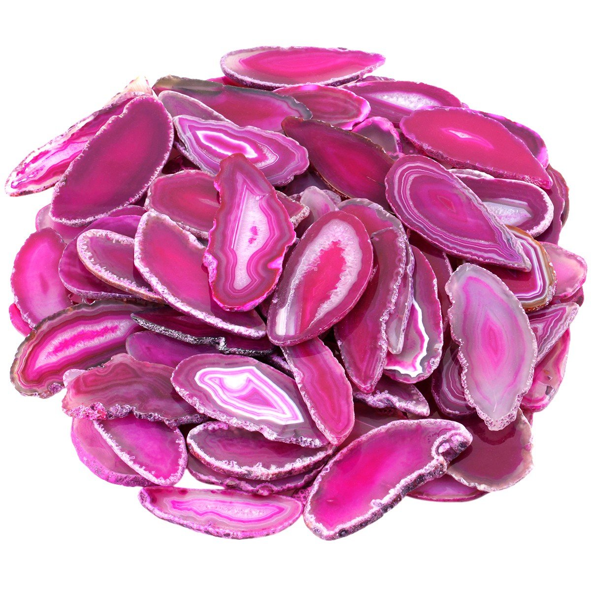 Lot De 10 Tranches Géode Agate Naturelle Assortie – Pierres Minéraux Cristal Pour Bijoux, Déco & Collection