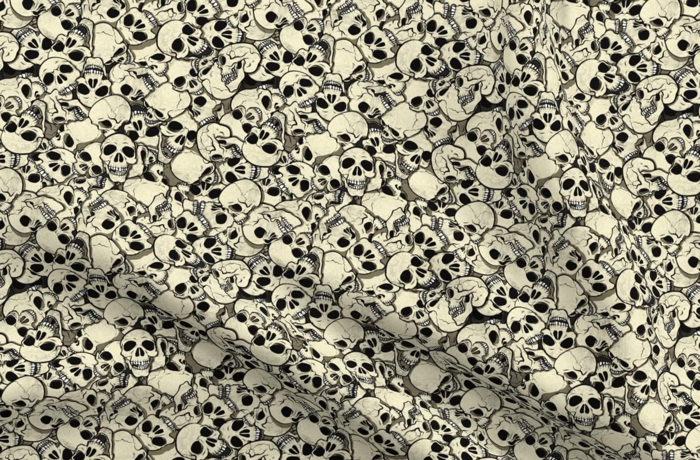 Spoonflower Fabric - Skull Bones Skeleton Goth Bone Head Spooky Printed on Minky Fabric by The Yard - Sewing Baby Blankets Quilt Backing Plush