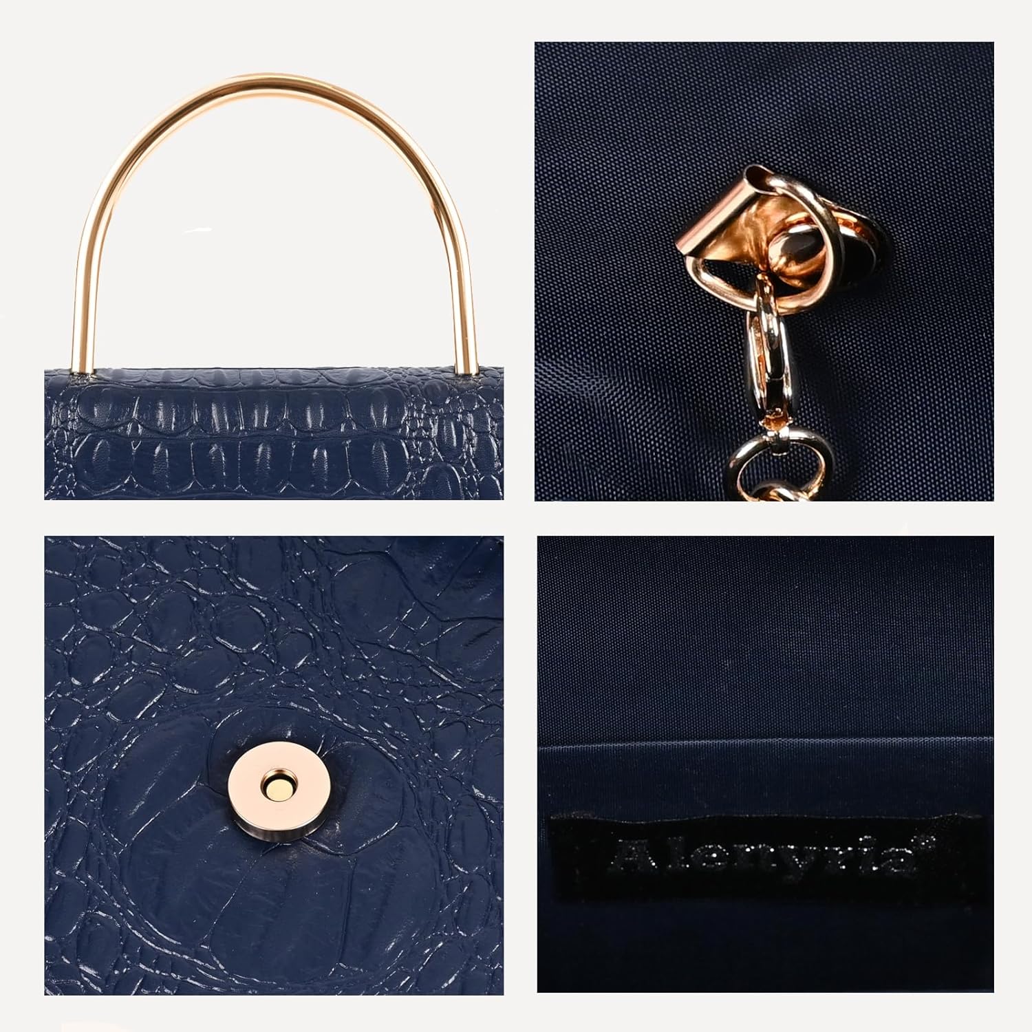Top Handle Evening Bag for Women Vegan Leather Envelope Clutch Purse Handbag Formal Wedding Prom Party