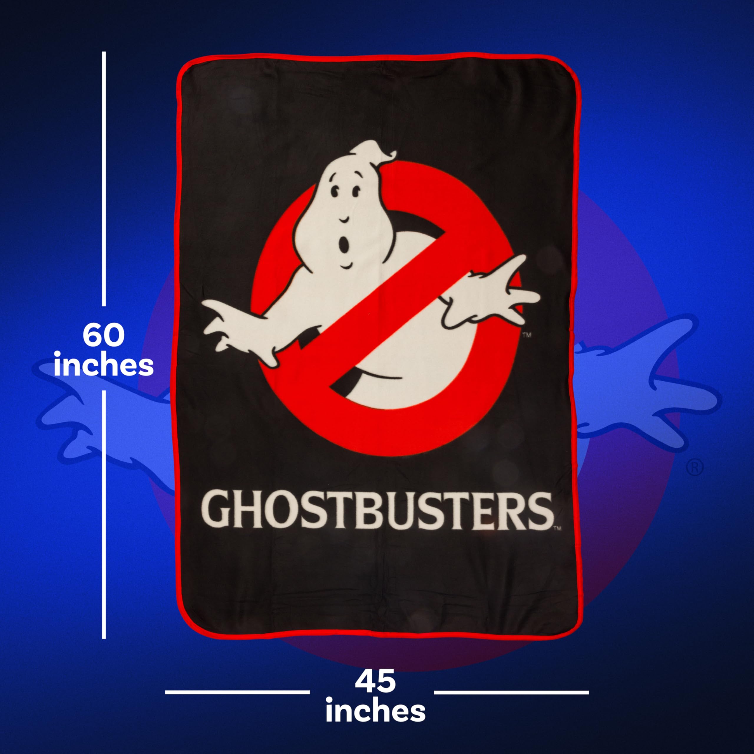 Silver Buffalo Fleece-Überwurf, Ghostbusters No Ghost Movie Logo, 114,3 x 152,4 cm, weiche und gemütliche Decke, 180 g/m²