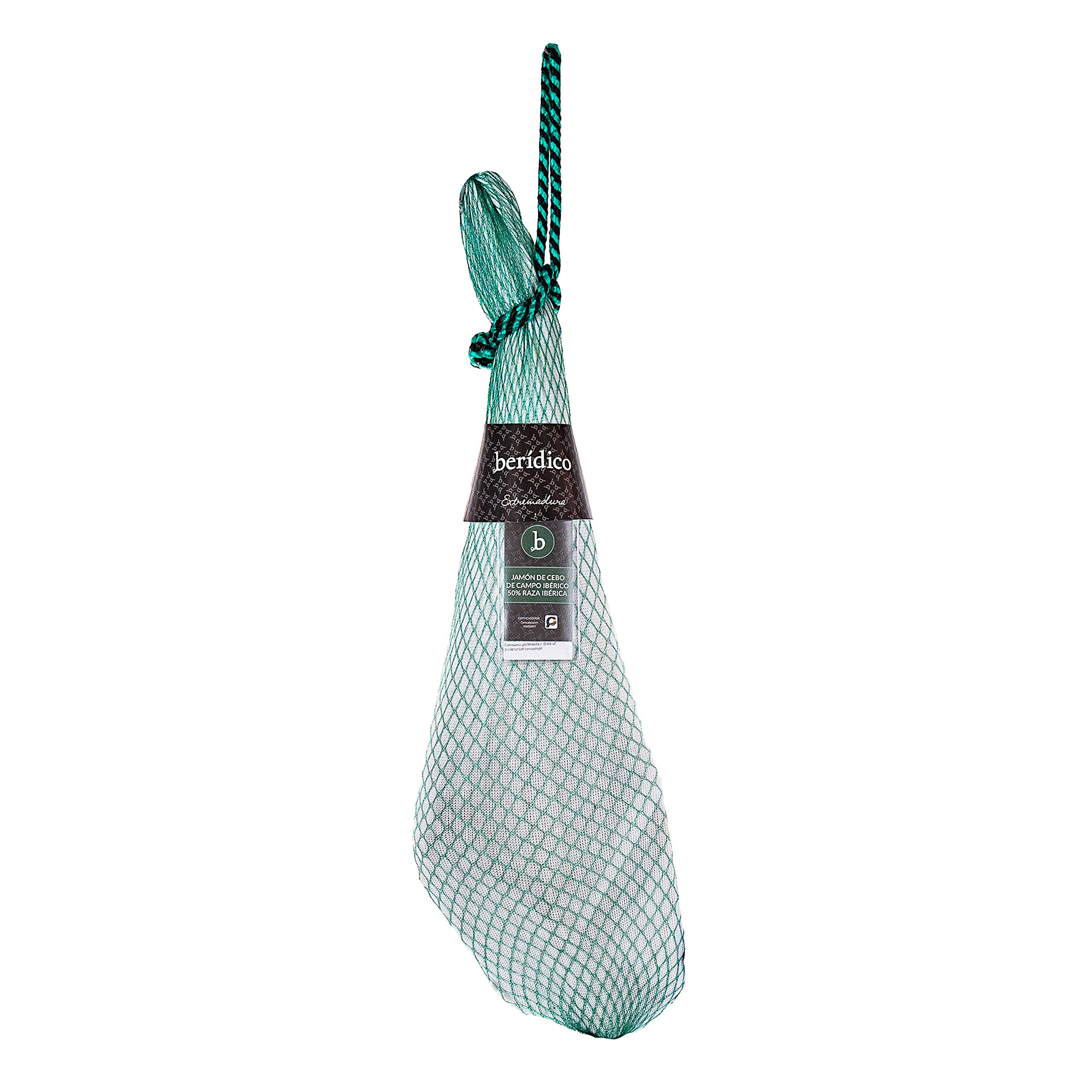 Jamón de Cebo de Campo Ibérico. 50% Raza Ibérica "Etiqueta Verde" Pieza de 7,5 Kg aprox. Elaboración 100% Artesanal. BERÍDICO. Jamón Ibérico. Extremadura