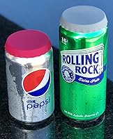 Vista 5 de Tapas de silicona para latas de soda, tapas de latas, tapas de latas, protector de latas, tapón de latas, se adapta a latas de refresco estándar Gris