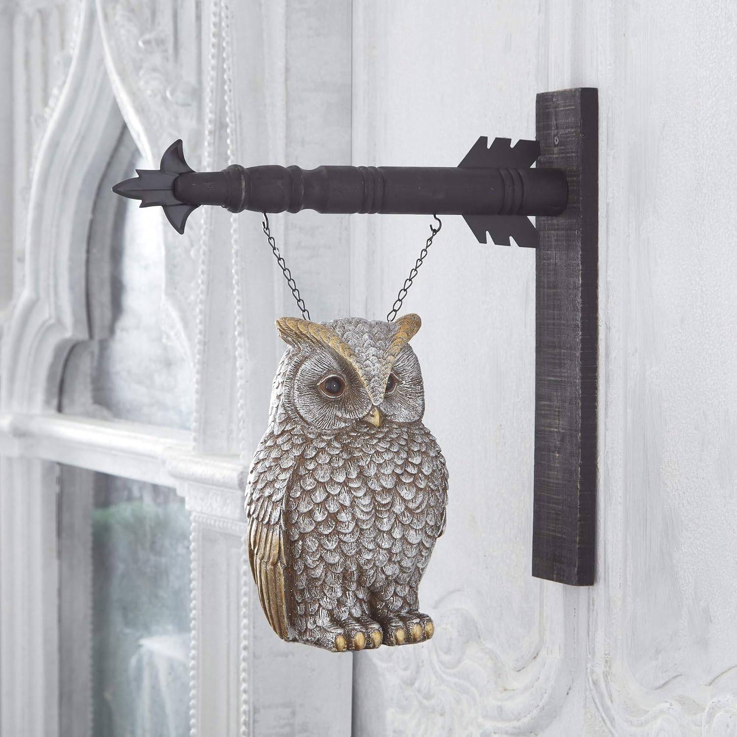 K&K Interiors 17075A 11.5 Inch Silver & Gold Metalic Owl Arrow Replacement
