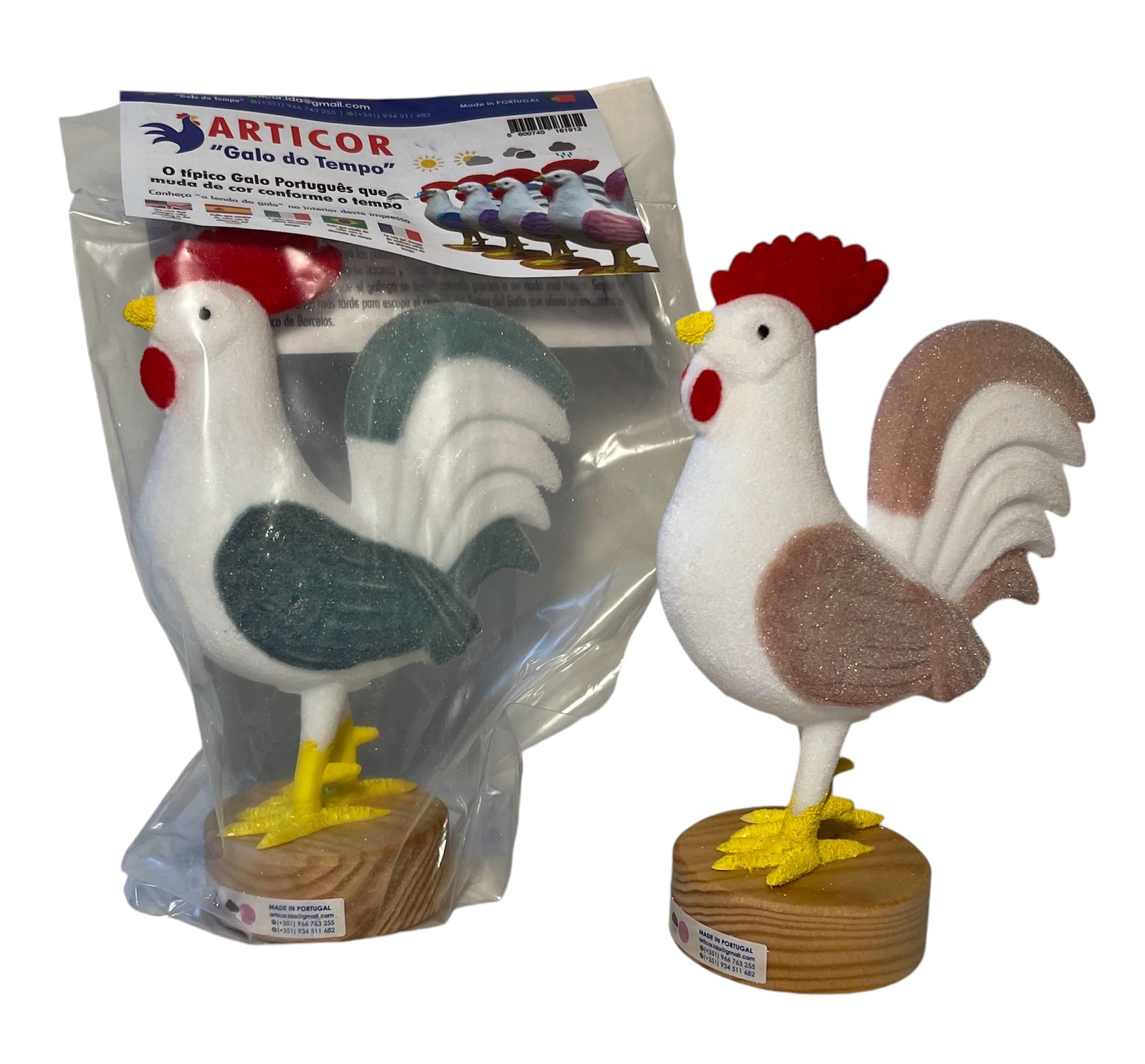 Galo de Barcelos - Gallo Que Cambia de Color, indicador Visual de Humedad, Galo do Tempo