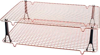 Nordic Ware Stackable Cooling 2 Copper Racks Plus 4 Snap-On Legs, 16.875 in × 11.5 in × 0.75 in