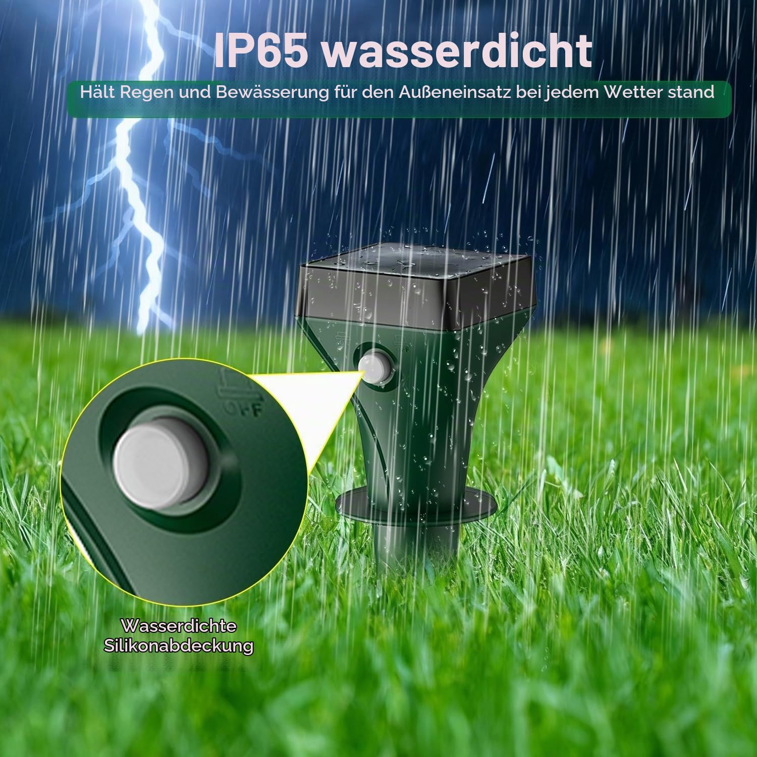 Maulwurf Vertreiber 4er, Solar Maulwurfschreck Testsieger mit Ultraschall, IP65 Wasserdicht, Effektive Wühlmausabwehr gegen Maulwürfe und Wühlmäuse, für Garten & Rasen