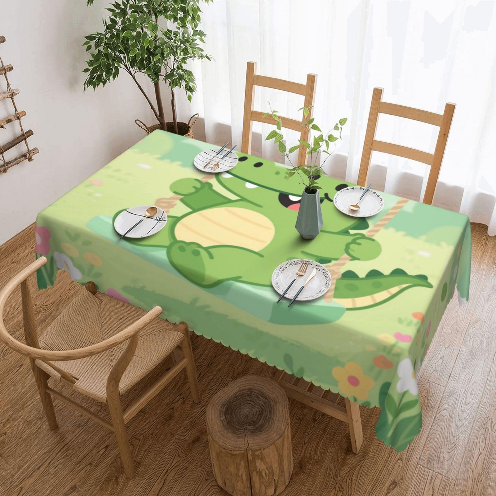 FekiLoot Rectangle Tablecloth 54 X 72 Inch, Classic Stain ‎Resistant Table Cloth Reusable Washable Table Cover Alligator Tabletop Decor for Kitchen Dining Party Indoor Outdoor Use