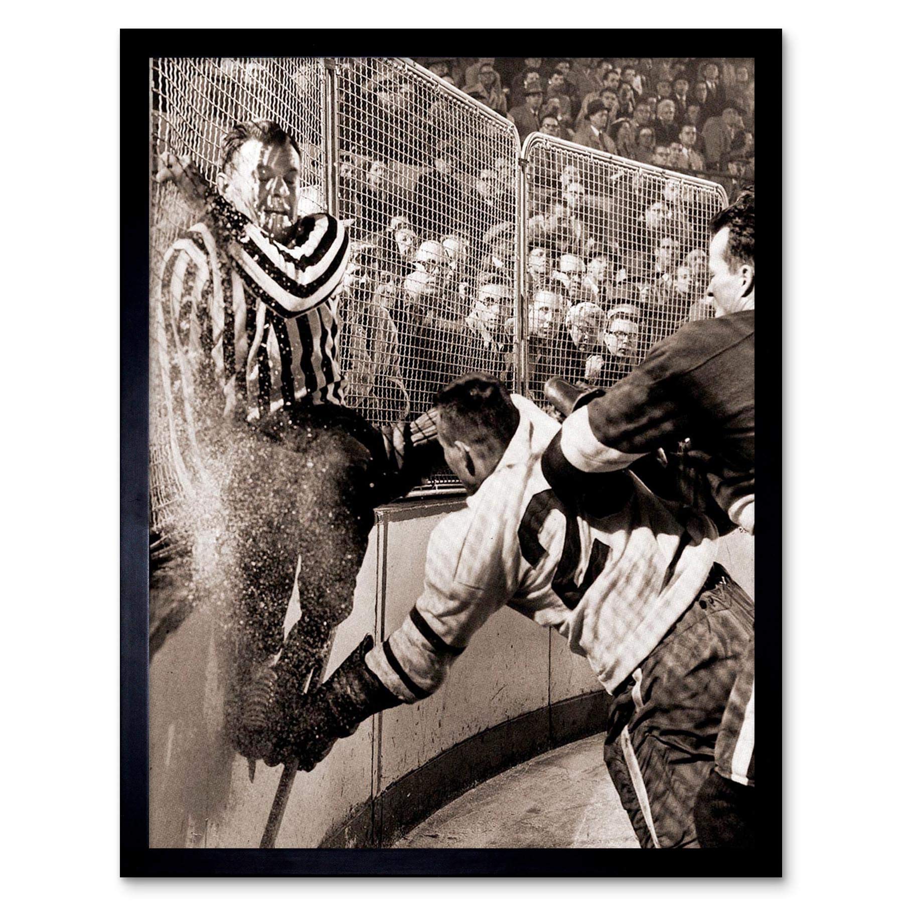 Artery8 Ice Hockey Framed Print - Grey - W12" x H16"