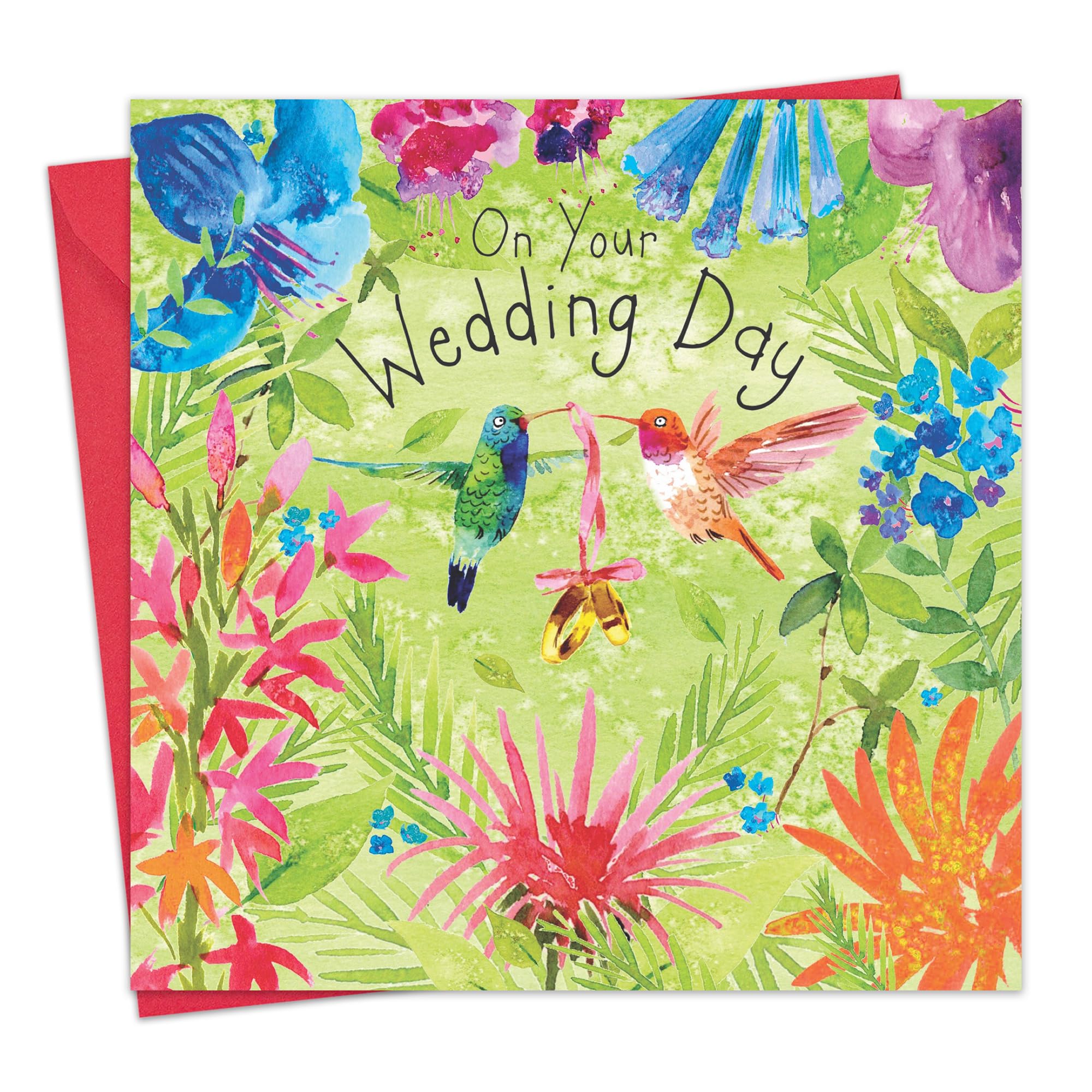 Twizler Wedding Card with Hummingbirds - On Your Wedding Day Card for Bride & Groom - Congratulations Gifts