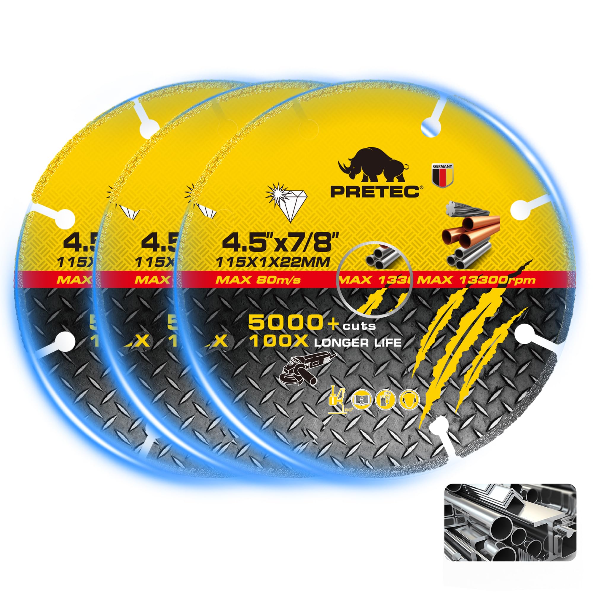 Diamond Cutting Wheel - 5000+ Cuts, Angle Grinder -1