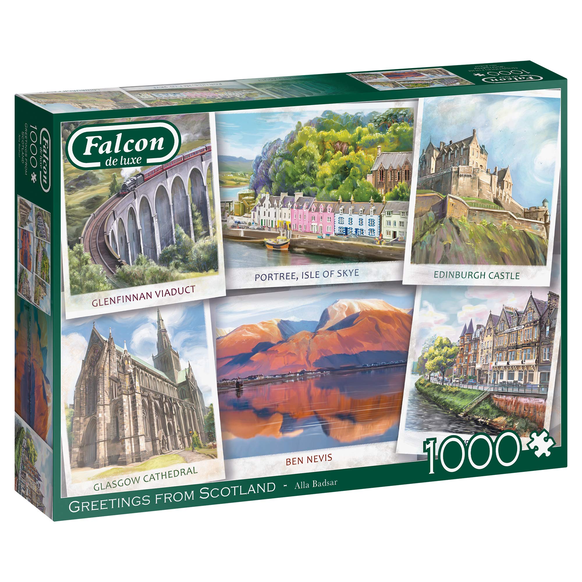 Jumbo, Falcon de luxe - Greetings from Scotland, Jigsaw Puzzles for Adults, 1,000 piece