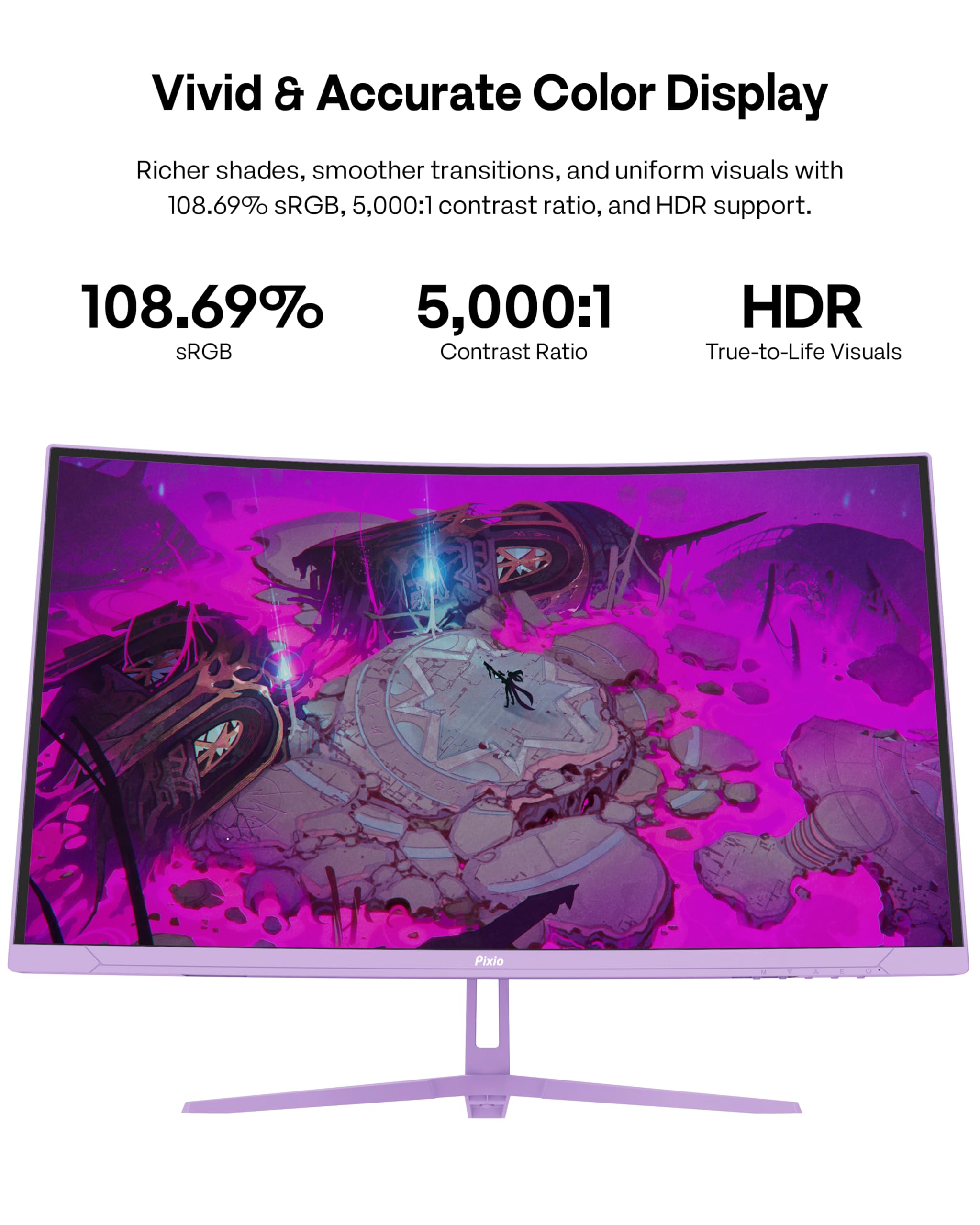 Amazon.com: Pixio PXC278 Wave Purple 27 inch 180Hz Refresh Rate