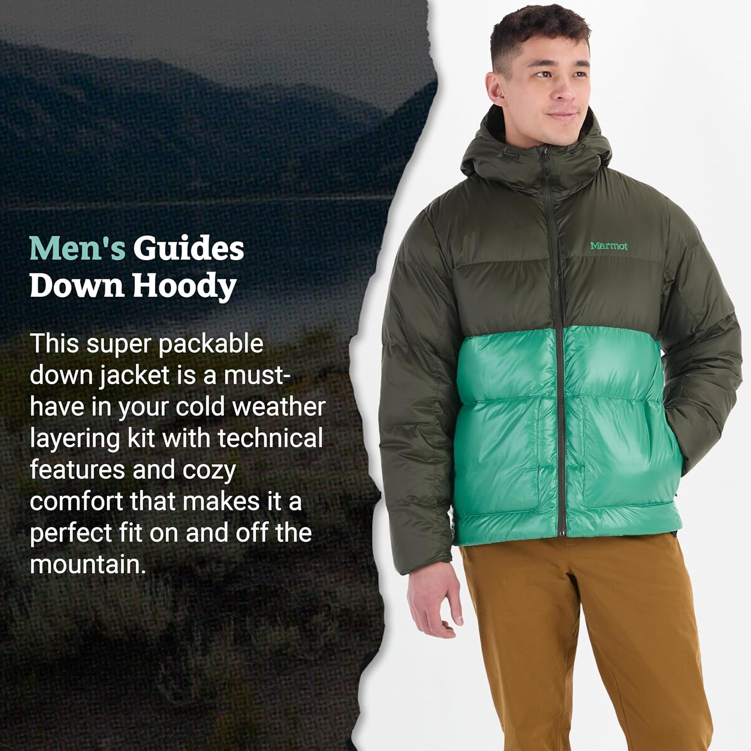 MARMOT Men's Guides Down Hoody Jacket, Rosin Green/Clover, Large - Image 5