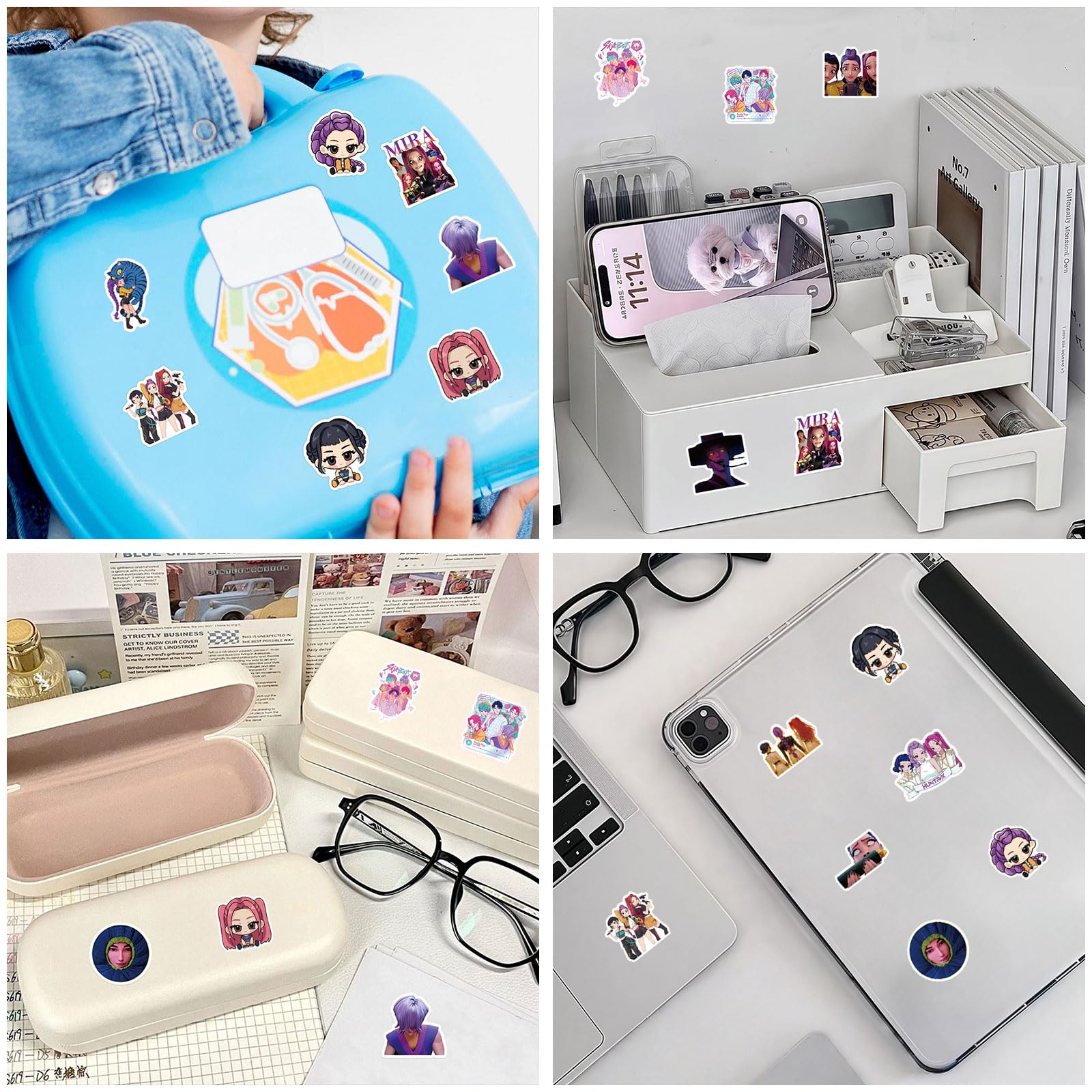 Huntrix, regalo di compleanno anime, 148 pezzi, regalo di compleanno per bambini, regalo di compleanno con braccialetto, adesivi, portachiavi Huntrix, sacchetto regalo per feste