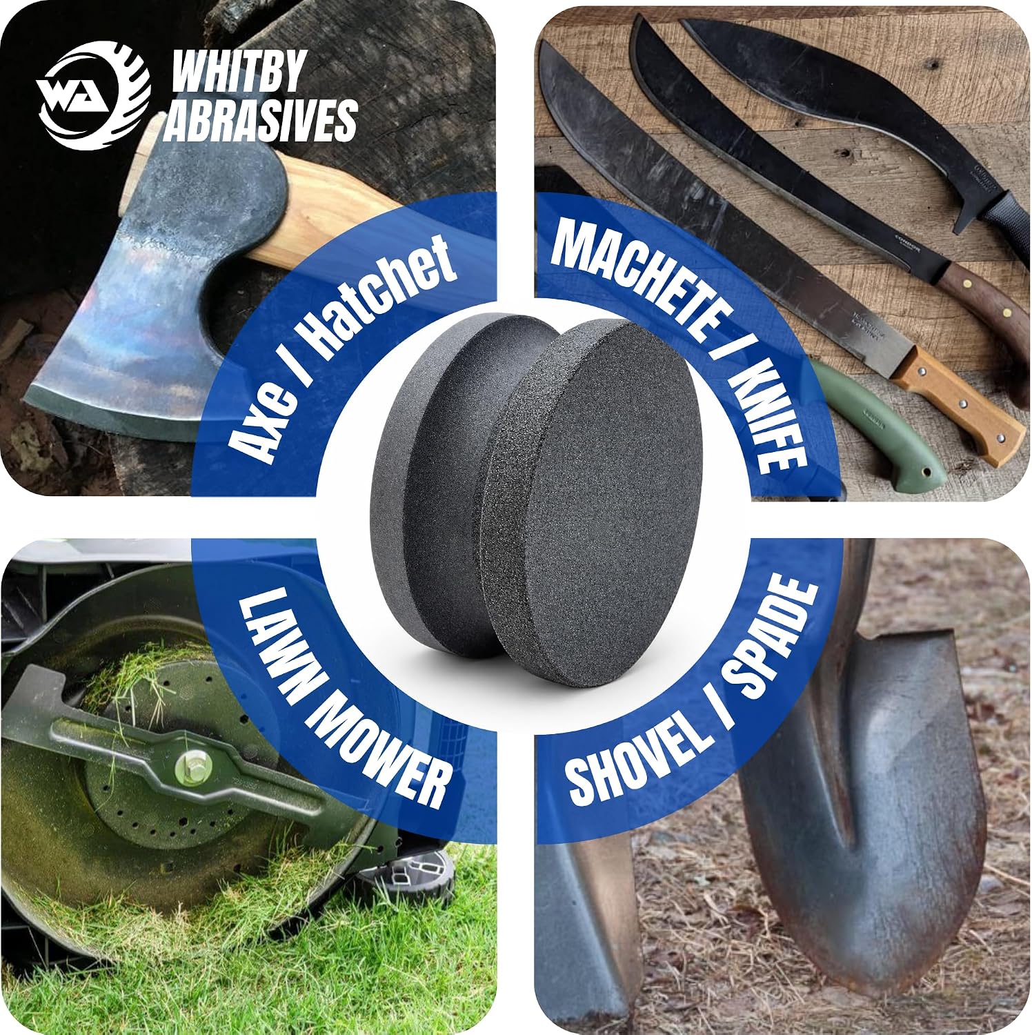4" Dual Grit Axe/Hatchet Silicon Carbide Sharpener Multipurpose Sharpening Stone Grinding Wheel