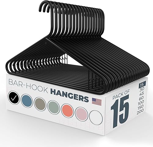 Perchas de plástico resistentes hechas en Estados Unidos a granel, paquete de 20, 30, 50, 100 unidades, para ropa sucia, perchas de plástico