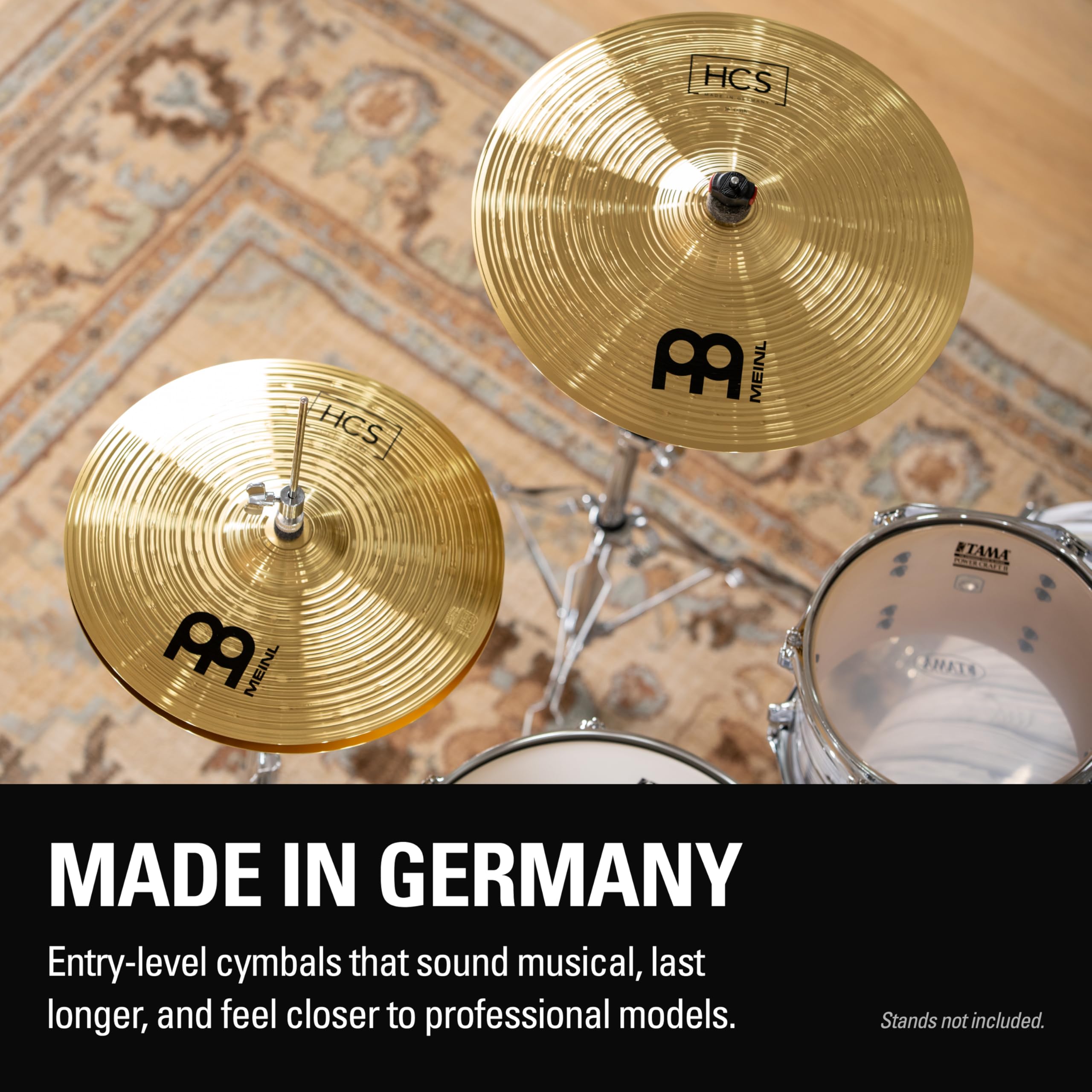 Meinl Cymbals HCS Complete Cymbal Set 14" Hi-hat 16" Crash 20" Ride Brass Traditional Finish Made in Germany