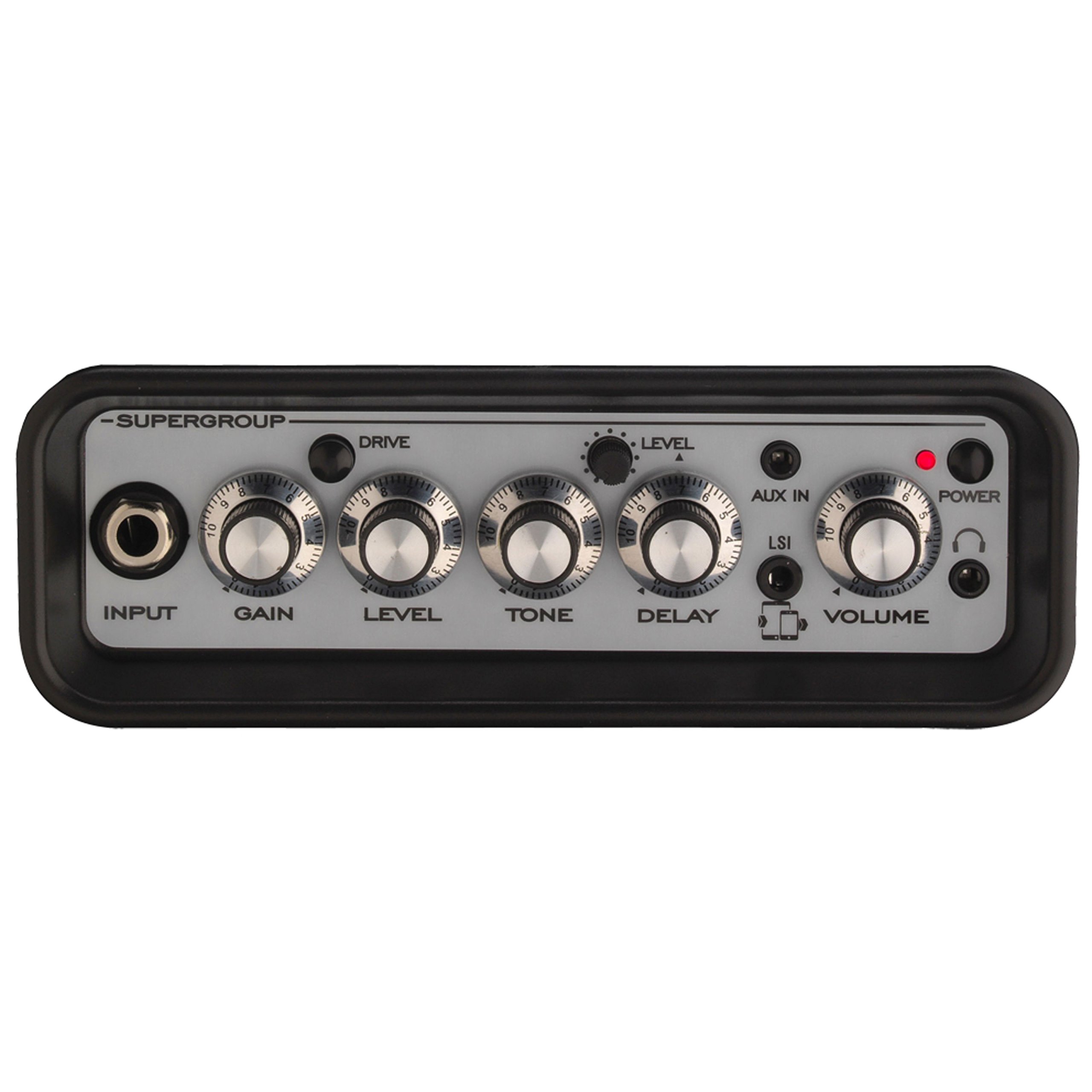 Laney Mini-ST-SUPERG-2 6W Battery Guitar Amp-Amp di pratica compatta con canali puliti/drive, ritardo, input per smartphone LSI, AUX in, abbonamento per chitarra Ultimate gratuito