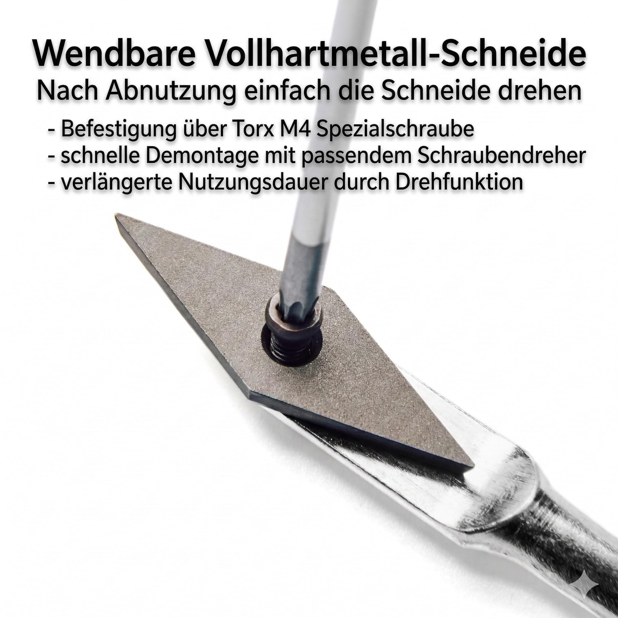 Fugenkratzer mit Stiel Fugenreiniger Unkrautkratzer Schneide aus Vollhartmetall verschleißfest wendbar Handgriff inkl. Teleskopstiel und Ersatzschneide