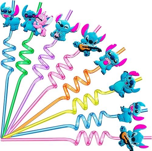 ADILAIDUN 18 pajitas de punto para beber, recuerdos de fiesta de cumpleaños de niños