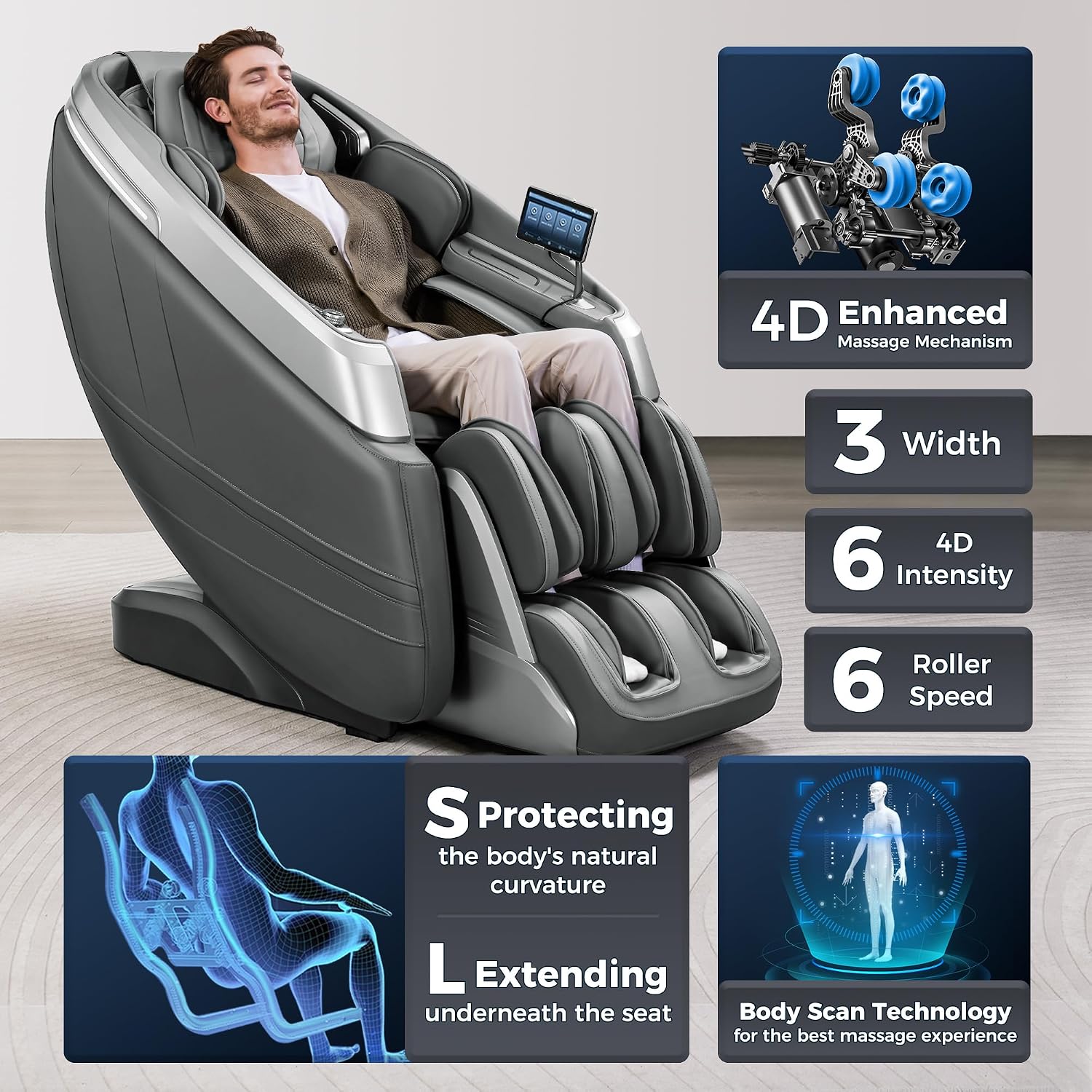 iBooMas 4D Massage Chair control options