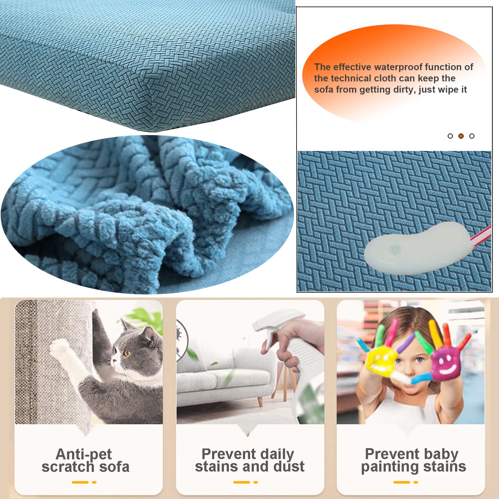 Bocguy Bankhoes Stretch, Universele Bankhoezen L/U-vorm, Sofaovertrek, Moderne Bankovertrek, Sofa Cover met Anti-slip Schuim en 1 Kussenslopen voor