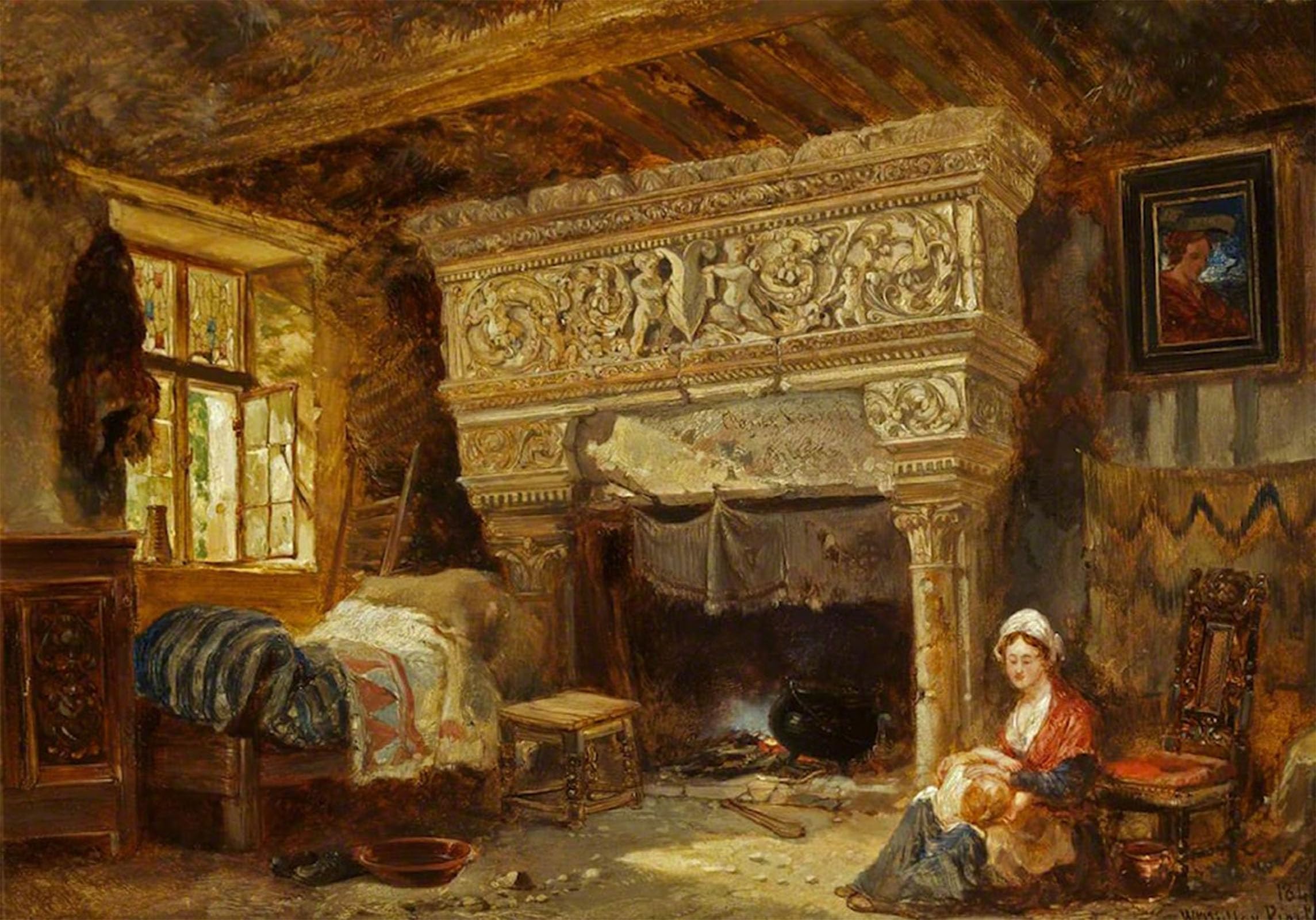 ARTXLXXBN Famous Prints Artwork Pictures Poster Painting Art French Interior by William Muller Artwork Landscape Pictures for Home Decor 60x90cm