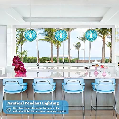 Miniatura 2 de Lámpara Colgante Azul Lámpara Colgante Costera Iluminación Colgante Náutica Iluminación de Casa de Playa Accesorios de Iluminación de Océano Lámpara