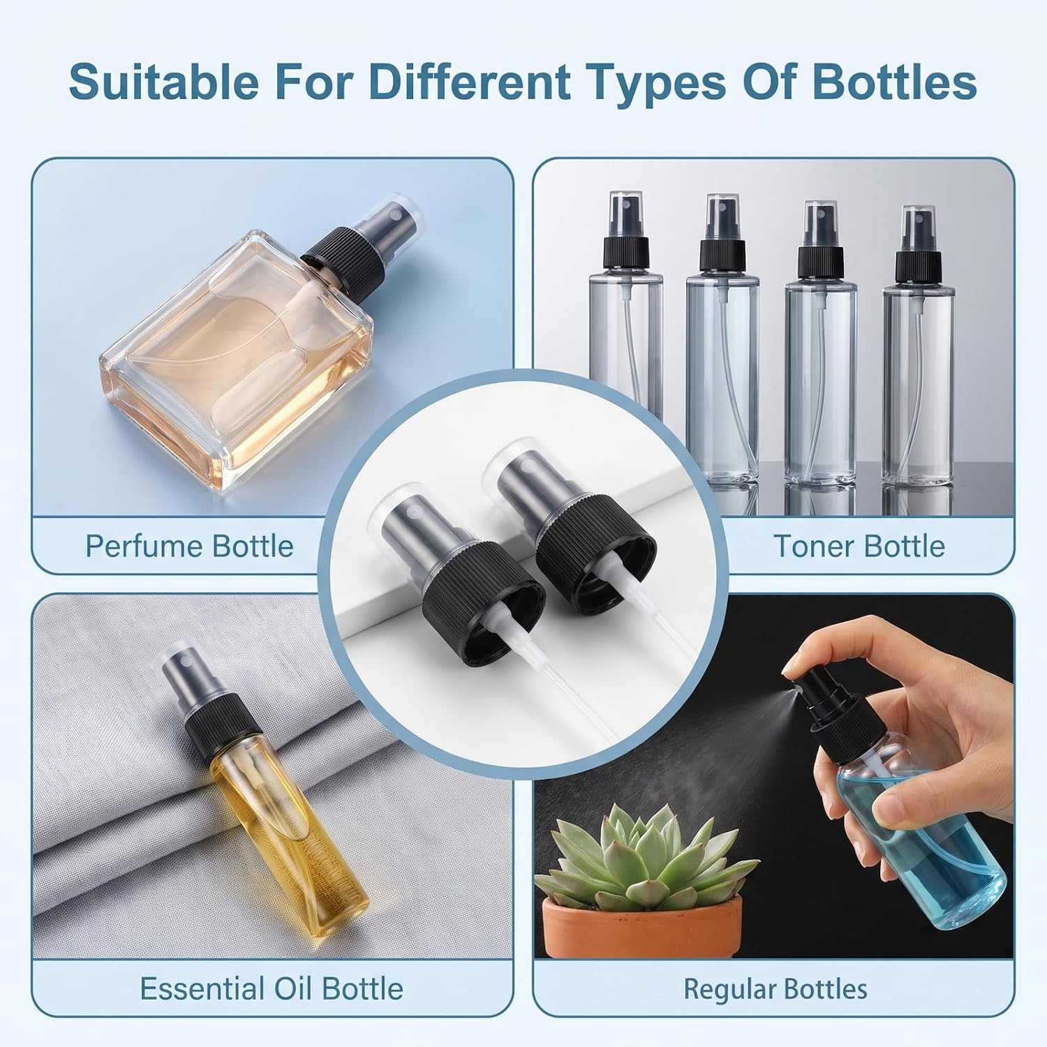 Spray Bottle Top, 24 Pcs 24mm Black Spray Cap image 5