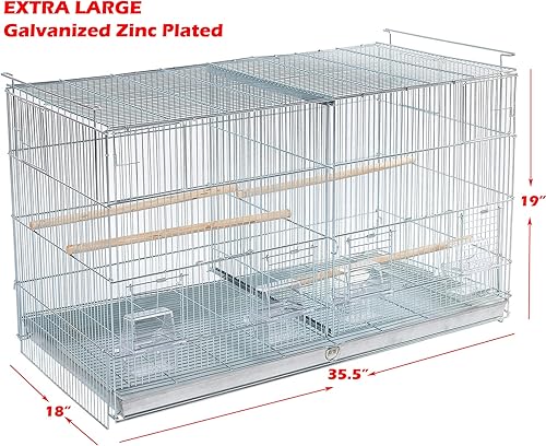Miniatura 2 de Combo Galvanizado galvanizado apilar y bloquear criador jaula de vuelo de aves crianza nido puerta separador extraíble con soporte rodante (AÑADIR