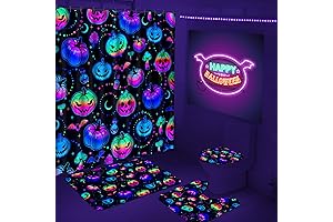 Alishomtll Glow in the Dark Shower Curtain Sets with Rugs