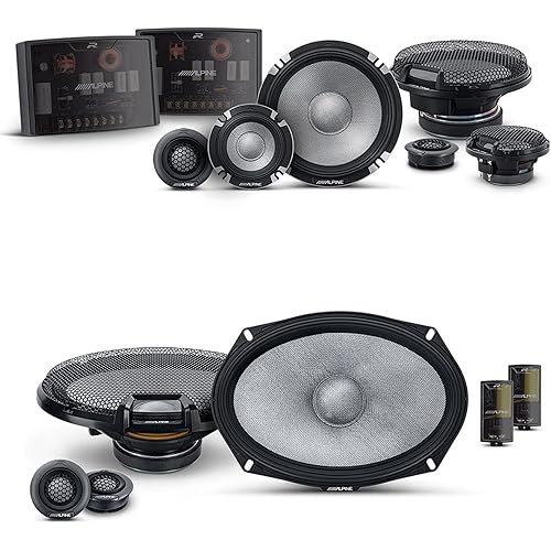 Alpine 6.5" & 6x9 R2 High-Resolution Speaker Bundle - A Pair of R2-S6533-Way Component Speakers & a Pair of R2-S69C 6x9 Component Speakers
