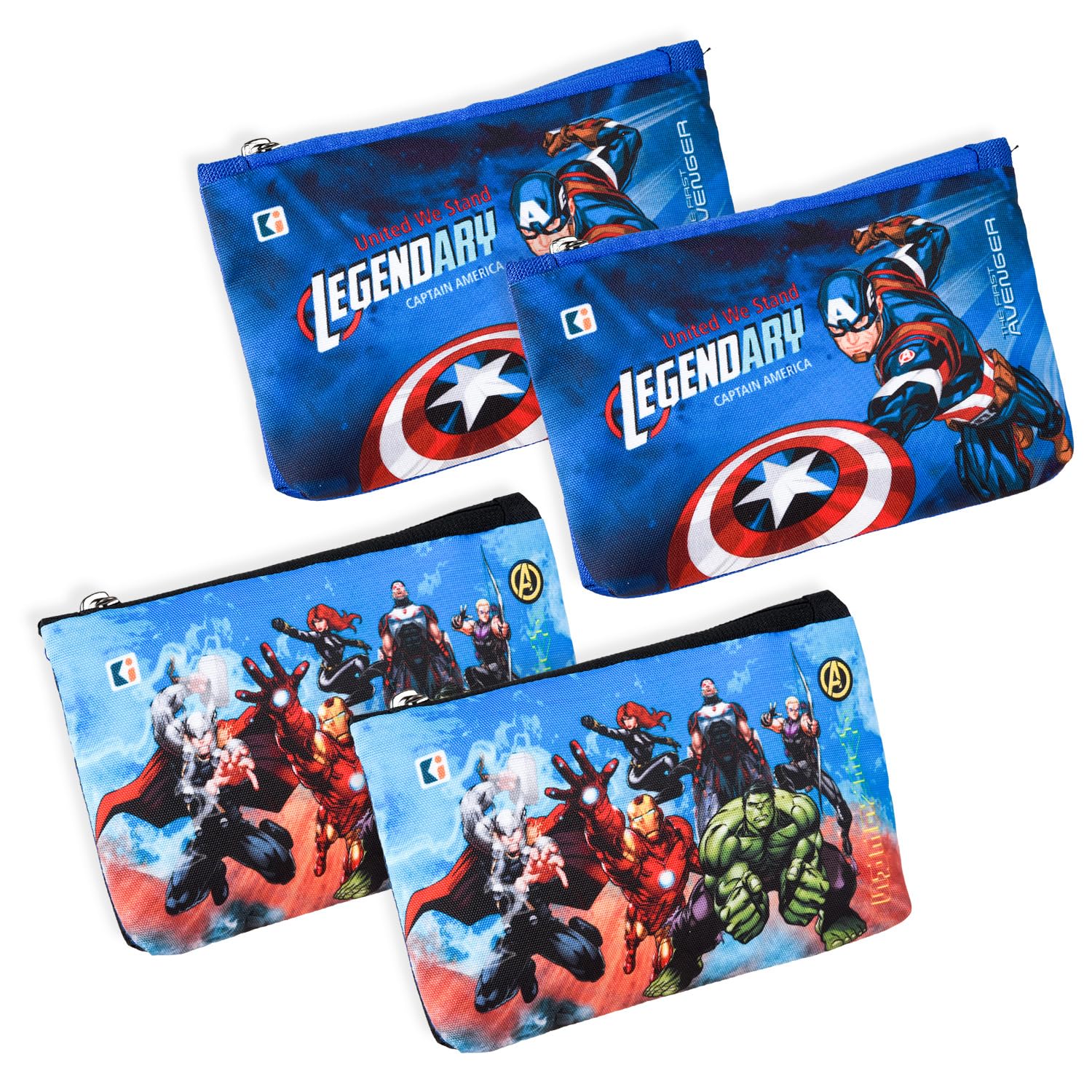 Kuber Industries Pack of 4 Pencil Pouch | Square Stationary Pouch | Pen-Pencil Box for Kids | School Geometry Pouch | Pencil Utility Bag | Marvel Pencil Organizer | Royal Blue & Black (B0CWH8P78J) Amazon Price History, Amazon Price Tracker
