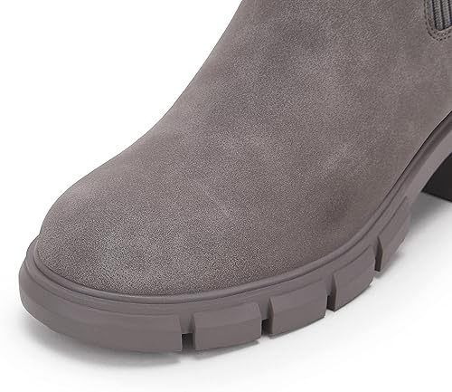 Miniatura 5 de Botines con elástico al tobillo y plataforma para mujer, tacón ancho, suela de lengüeta, antideslizantes, cómodos botines tipo Chelsea