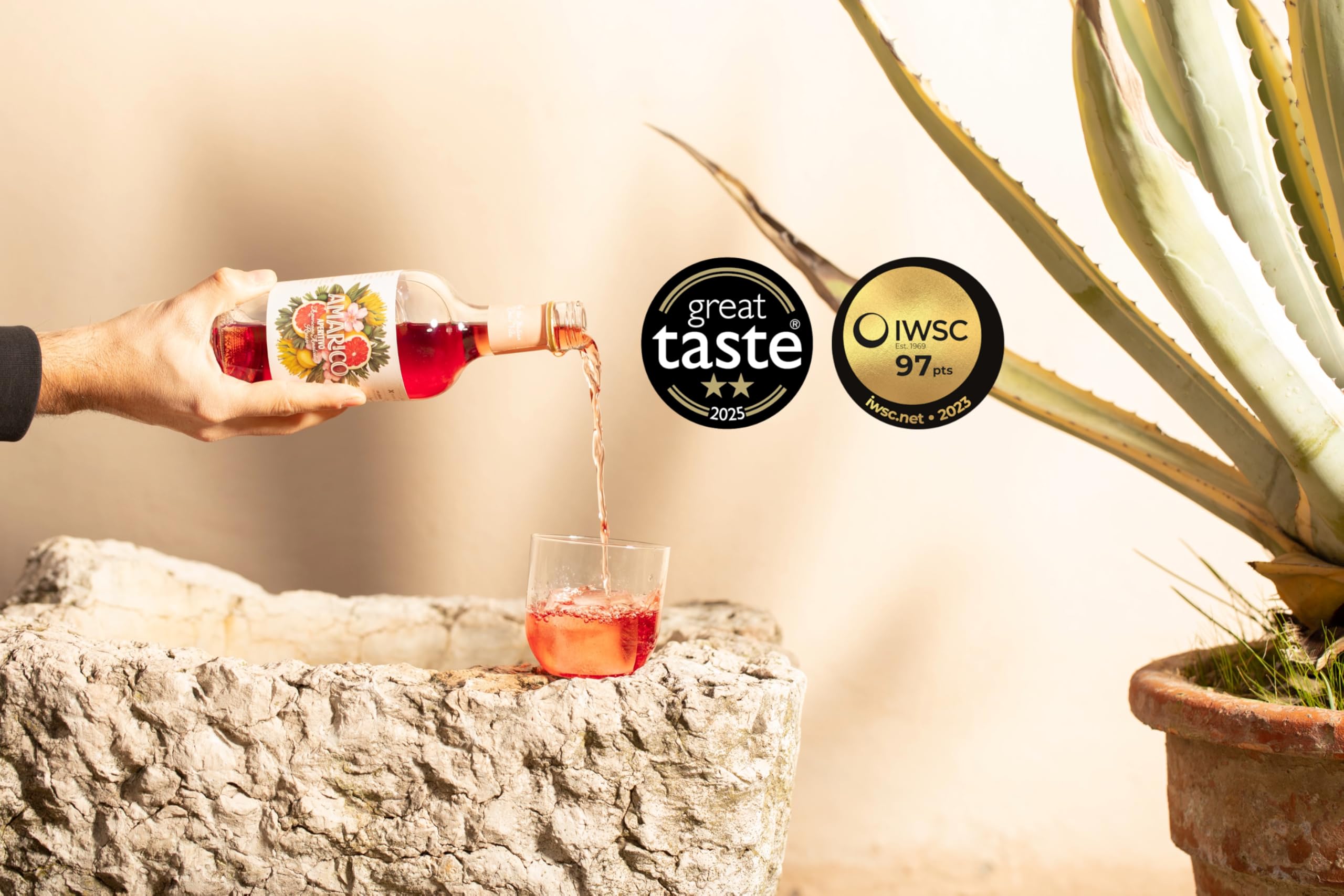 Amàrico Rosso – Aperitivo Analcolico Italiano 50cl | Bitter Analcolico per Spritz | Note di Ciliegia e Pompelmo
