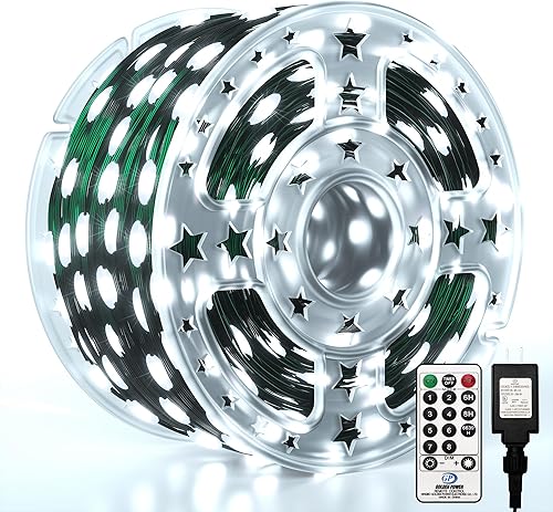 Miniatura 1 de Eueasy Luces de Navidad para exteriores, 1000 luces LED de 344 pies, enchufables, impermeables, con control remoto, 8 modos con temporizador para
