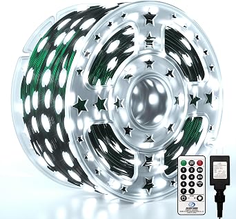 Eueasy Christmas Lights Outdoor, 1000 LED 344FT Fairy String Lights Plug in Waterproof with Remote, 8 Modes with Timer for Indoor Decorations Bedroom Xmas Tree Holiday House Party Decor